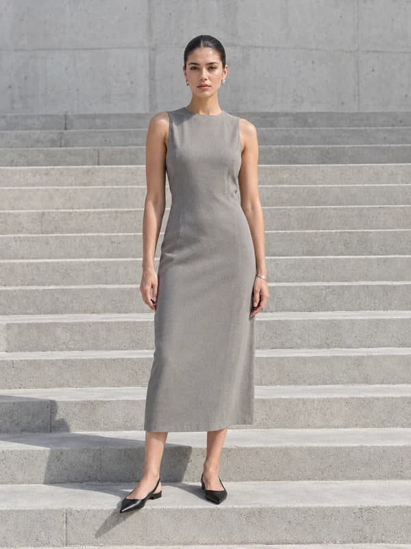 Steps pose for outfit try-on