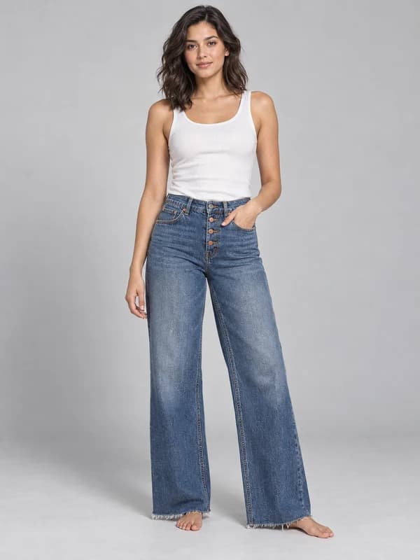 Standing pose for outfit try-on