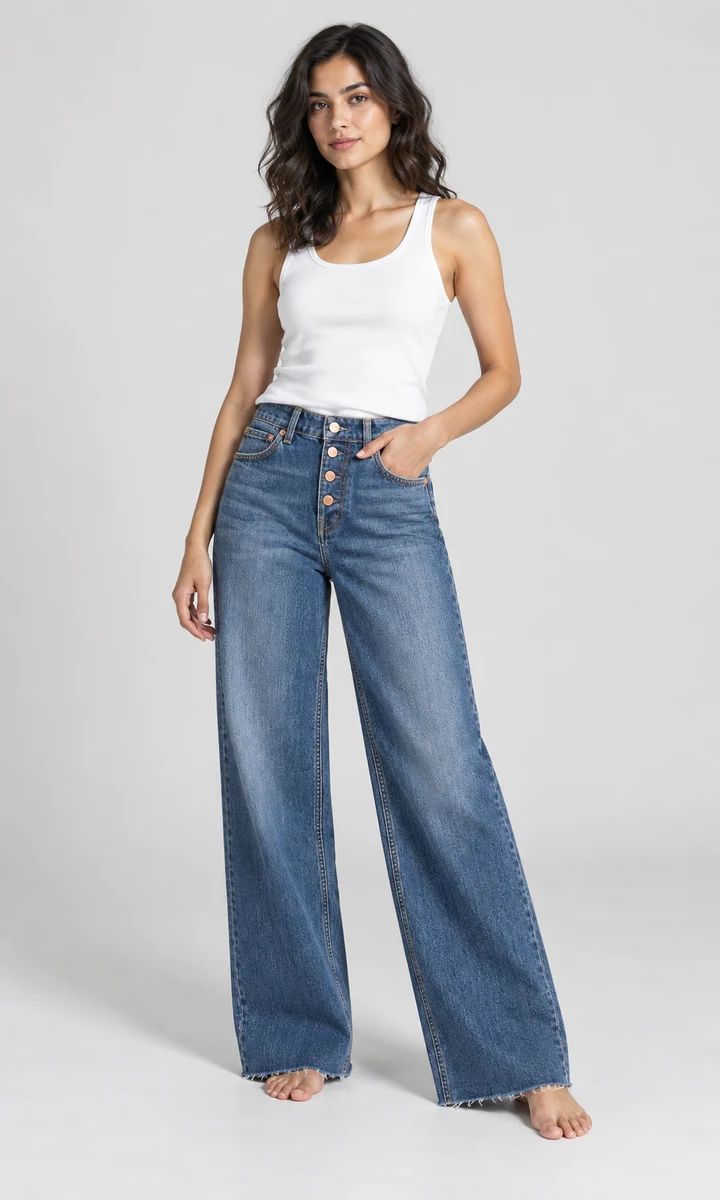Wide-leg jeans — studio template