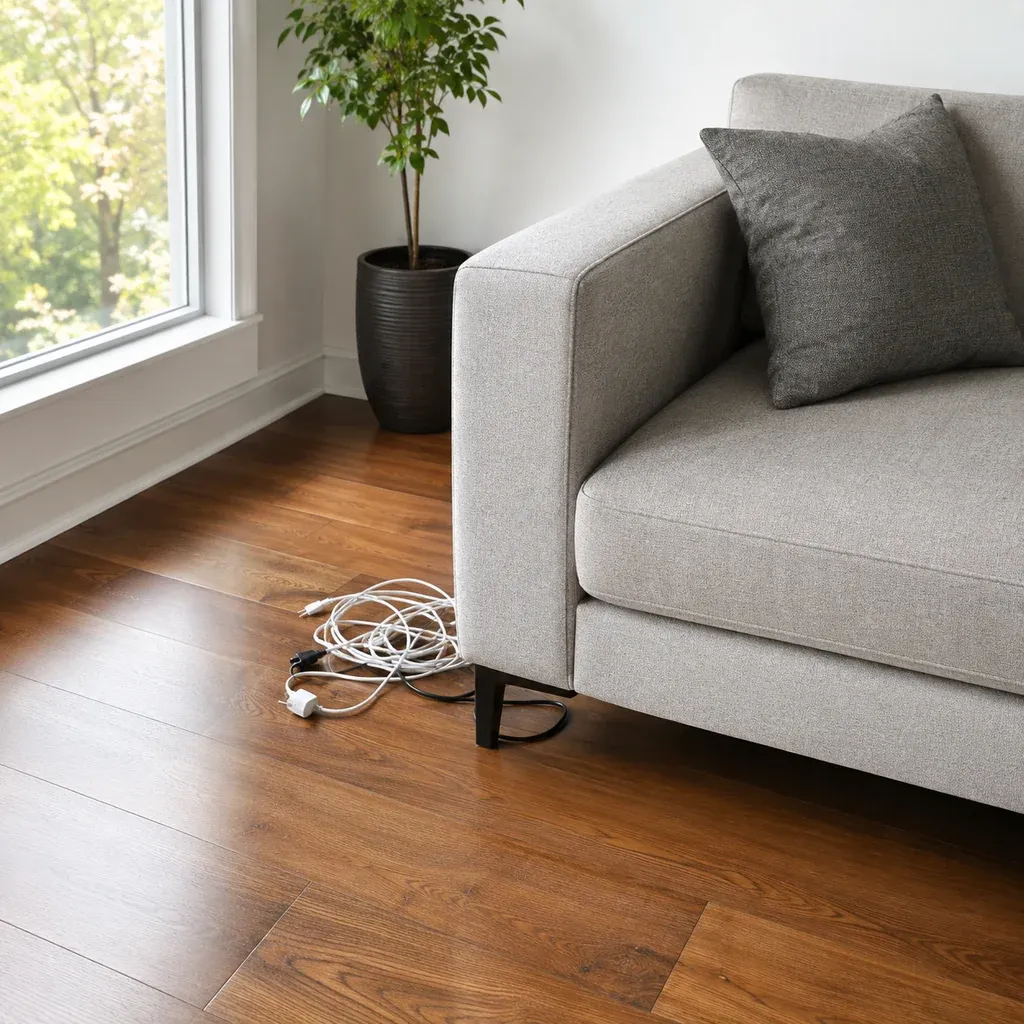 Cable on the floor before
