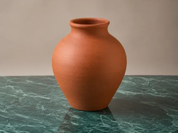 Terracotta vase before