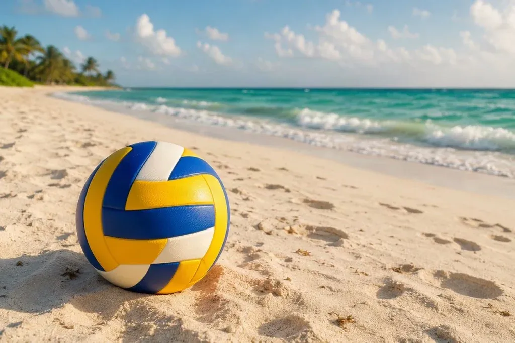 Ball on the beach after
